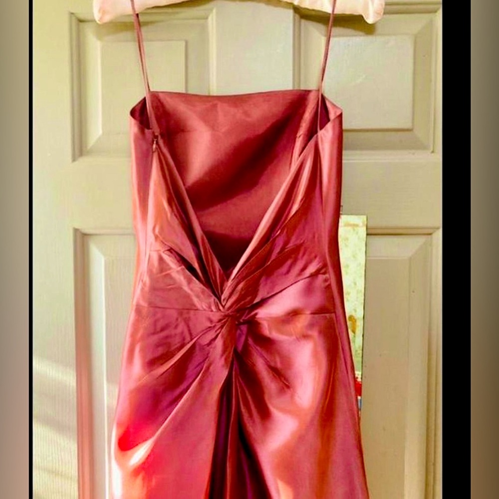 Y2K Stunning Vamp Goth Hollywood Glam Shimmer Evening Formal Prom Dress - Picture 8 of 10